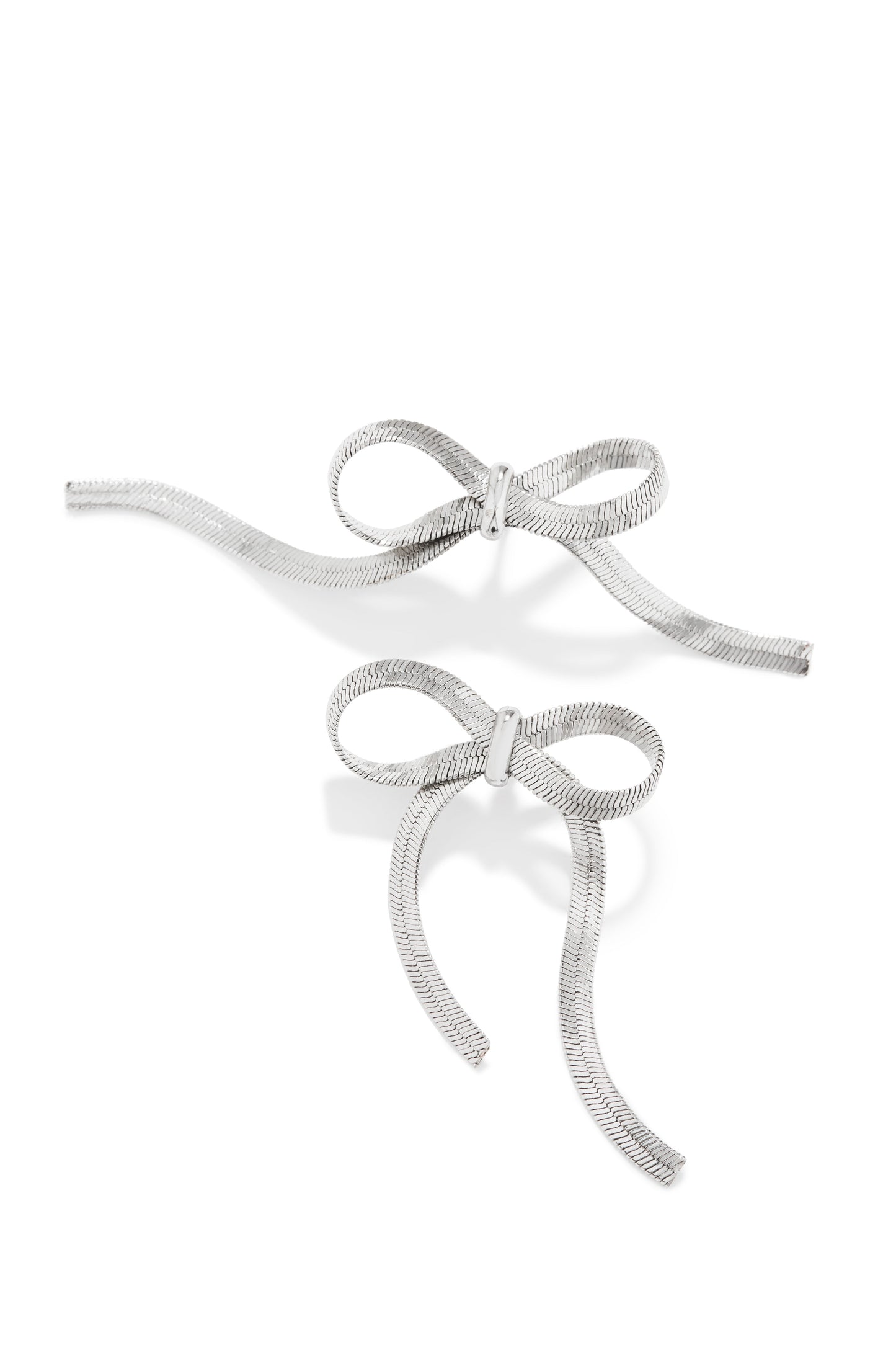 Cari Bow Tie Statement Earring - Silver